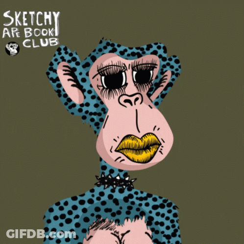 Sketchy Ape Book Club Poster With Monkey GIF