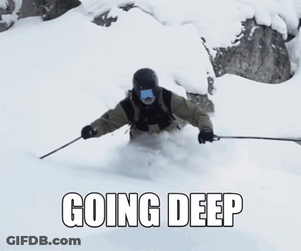 Ski Into Deep Snow GIF