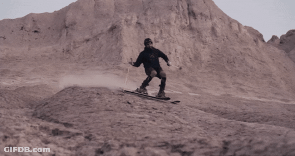 Ski Into Rock Mountain GIF