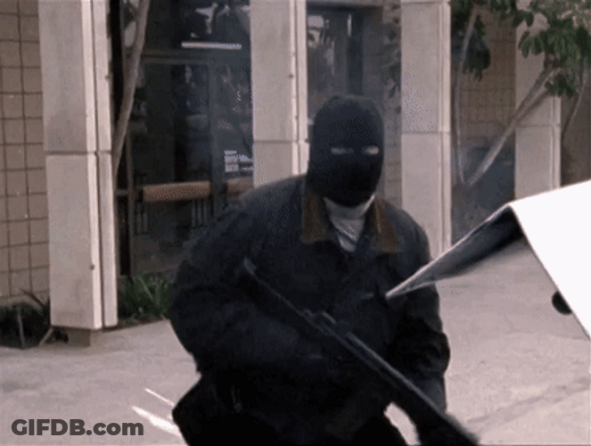 Ski Mask Man Gun Fire GIF