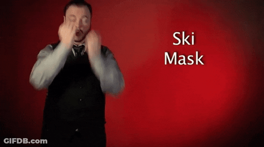 Ski Mask Sign Laguange GIF