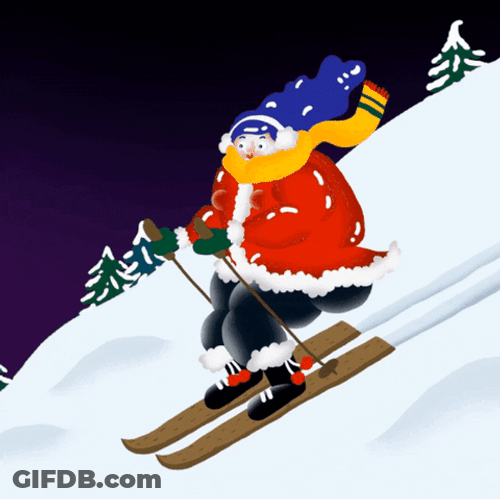 Ski With Santa Claus Outfit GIF