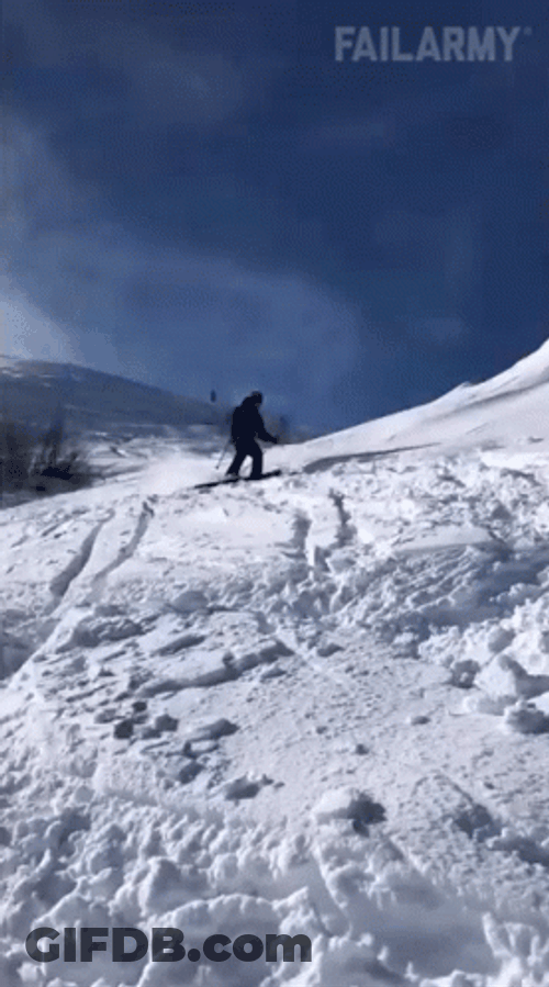 Skiing Fail Amazing Glacier GIF