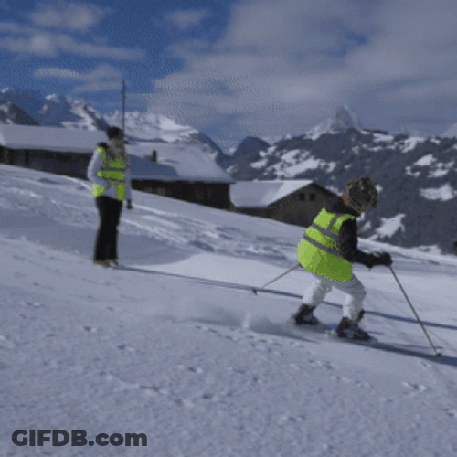 Skiing Fall Slide Fail GIF