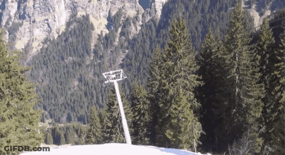 Skiing Paragliding Bird's Eye View GIF