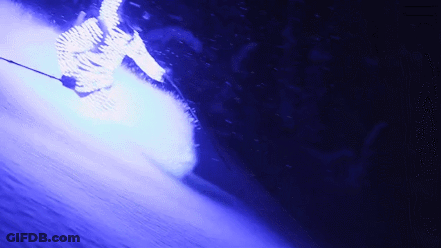 Skiing Purple Light Show GIF