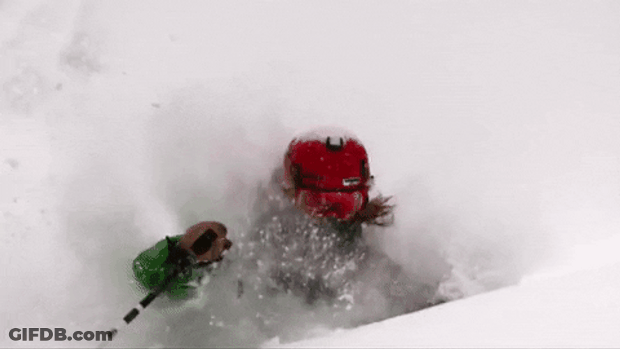 Skiing Snow Head Crash GIF