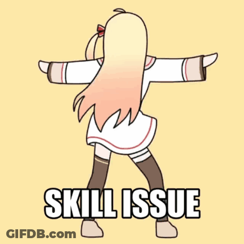 Skill Issue Cartoon Girl GIF