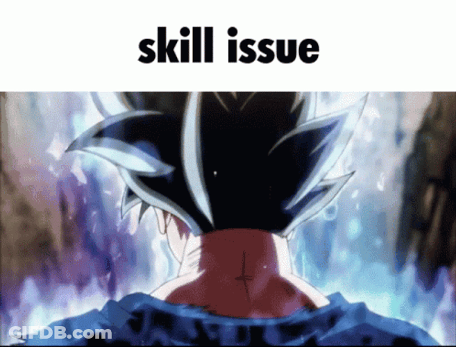 Skill Issue Looking Back Goku Meme GIF