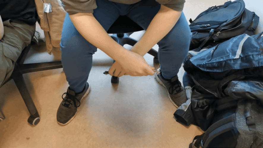 Skillful Two Hands Butterfly Knife Technique GIF