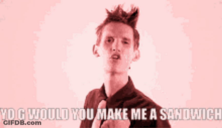 Skinny Guy Saying Idiot Sandwich GIF