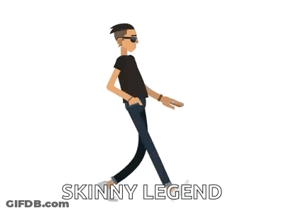 Skinny Legend Cartoon Man Walking GIF