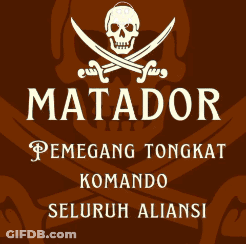 Skull And Crossed Swords Matador Poster GIF