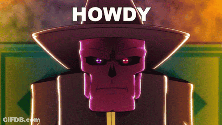 Skull Head Cowboy Howdy GIF