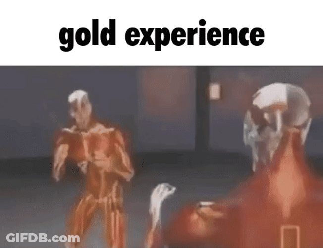 Skull Meme Gold Experience Punch GIF