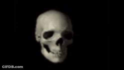 Skull On Black Background GIF