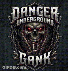 Skull Poster Saying Danger Underground Gang GIF