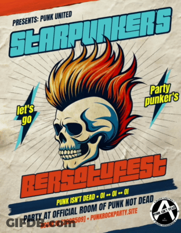 Skull Poster With Starpunkers GIF
