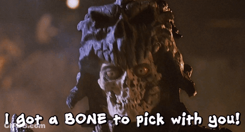 Skull Saying I Got A Bone To Pick With You GIF