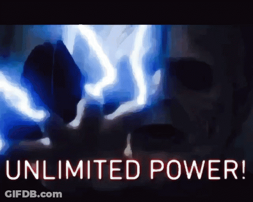 Skull Surrounded By Lightning Unlimited Power GIF
