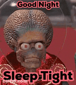 Skull With Big Brain Saying Good Night Sleep Tight GIF