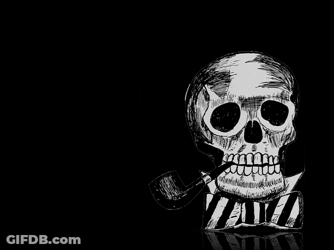 Skull With Burning Background GIF