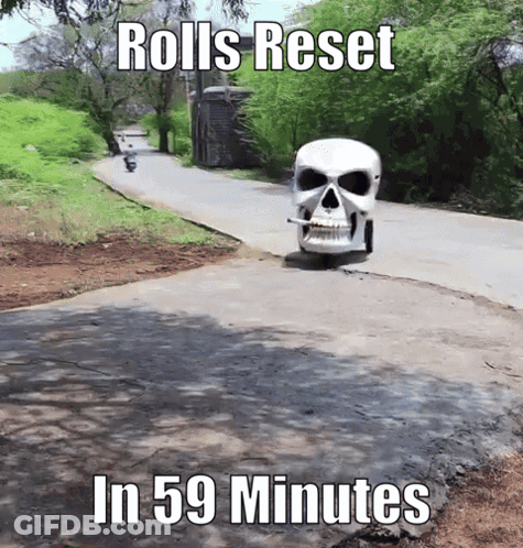 Skull With Cigarette Driving Rolls Reset In 59 Minutes GIF