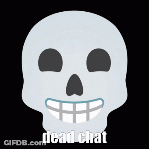 Skull With Dead Chat Underneath GIF