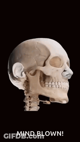 Skull With Hole And Mind Blown GIF