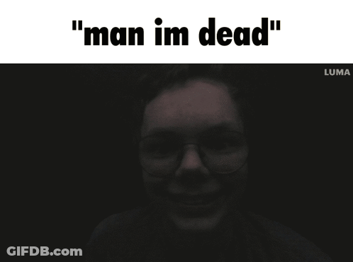 Skull With Man Im Dead Text GIF