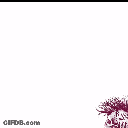 Skull With Mohawk Punk Not Dead GIF