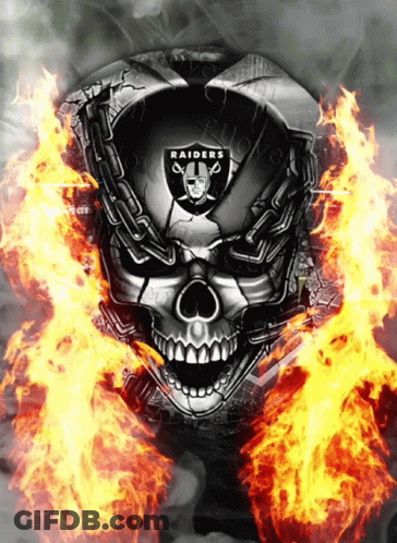 Skull With Raiders Logo GIF