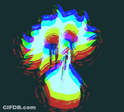 Skull With Rainbow Colors GIF