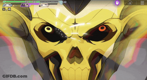 Skull With Red Eyes And 42 GIF