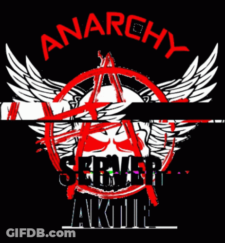 Skull With Wings Anarchy Server Aktiv GIF