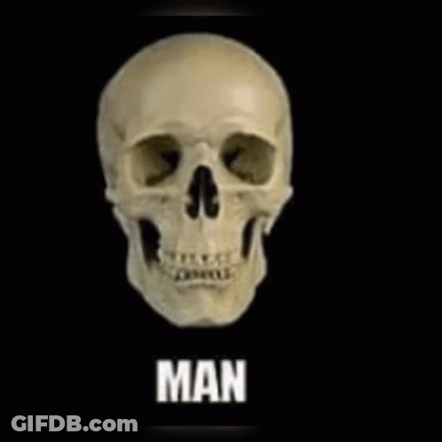 Skull With Word Black GIF