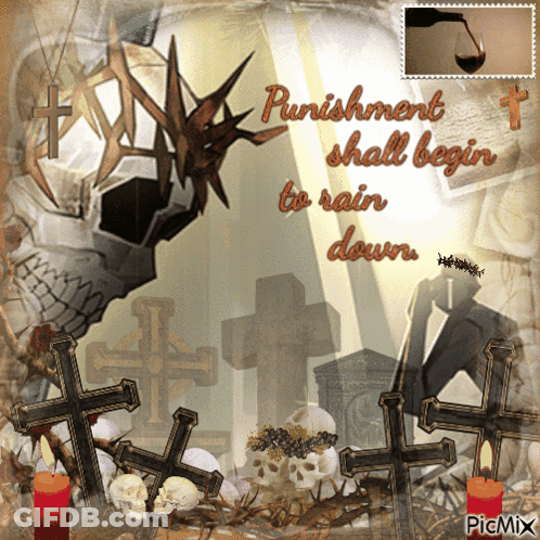 Skulls And Crosses Punishment Shall Begin To Rain Down GIF