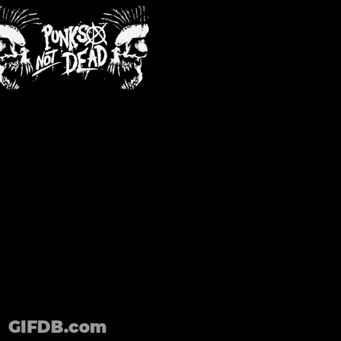Skulls With Mohawks And Punks Not Dead GIF