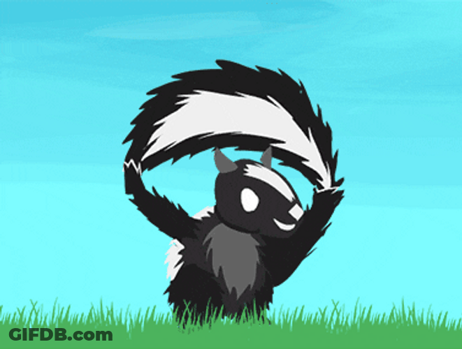 Skunk Uses Tail For Jump Rope GIF