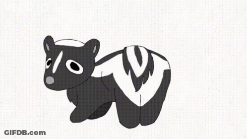 Skunk With Yellow Smoke From Tail GIF
