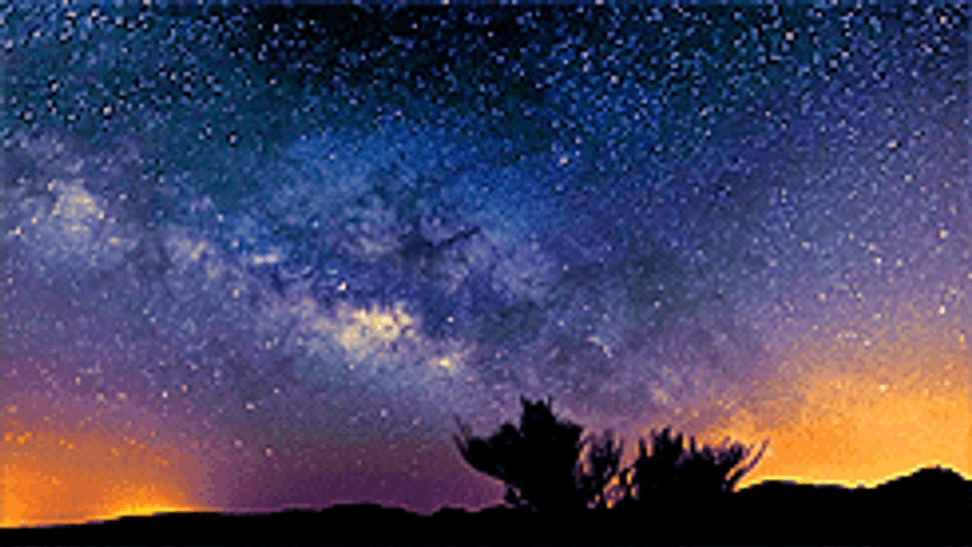 Sky Bright Stars Silhouette GIF