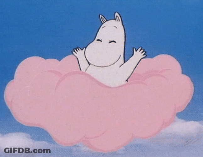 Sky Cloud Riding Moomin GIF