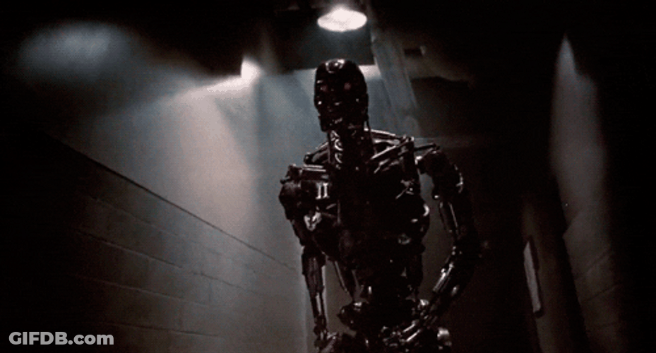 Skynet Limping In A Hallway GIF