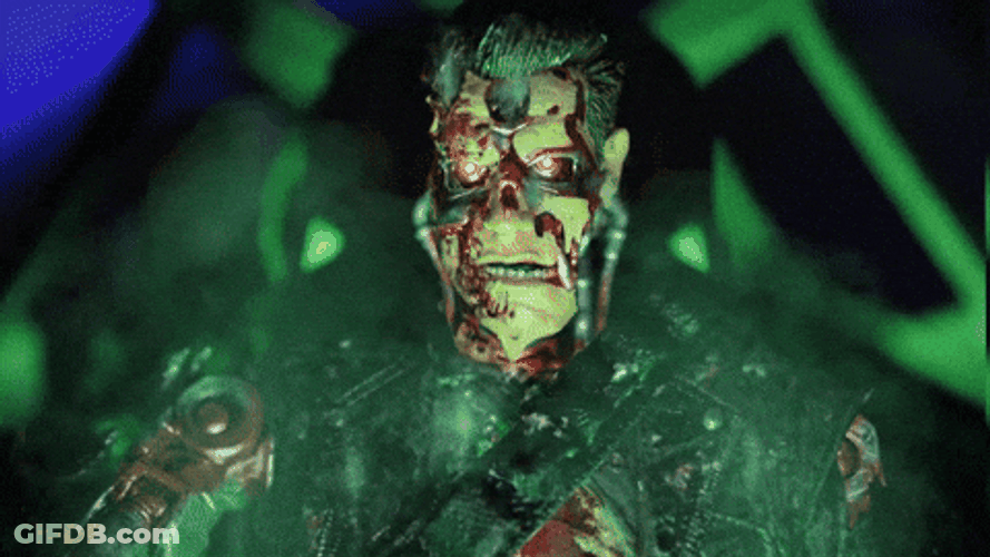 Skynet Steaming And Face Melting GIF