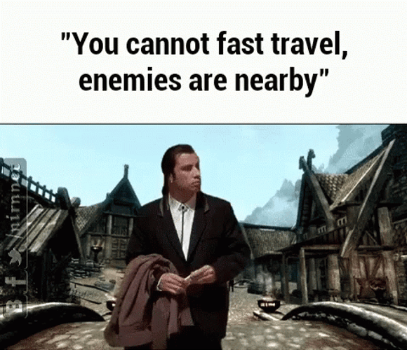 Skyrim John Travolta Gaming Meme GIF