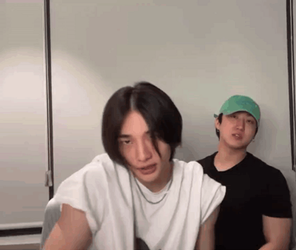 Skz Hyunjin Playing With His Friend GIF