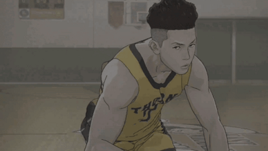 Slam Dunk Miyagi Black And White Animation GIF