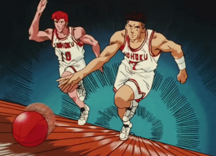Slam Dunk Ryota Miyagi Hanamichi Sakuragi Fast Running GIF