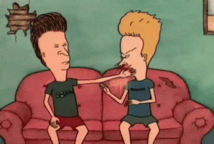 Slap Fight Beavis And Butthead GIF