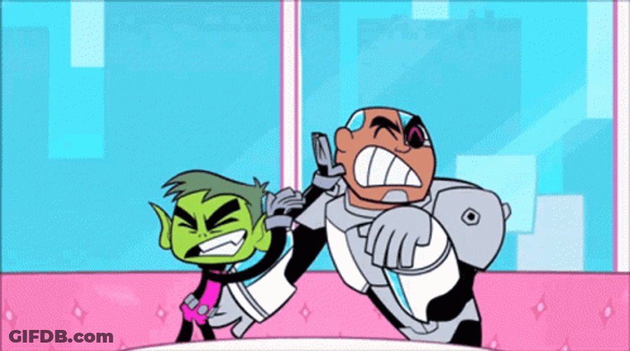 Slap Fight Teen Titans GIF